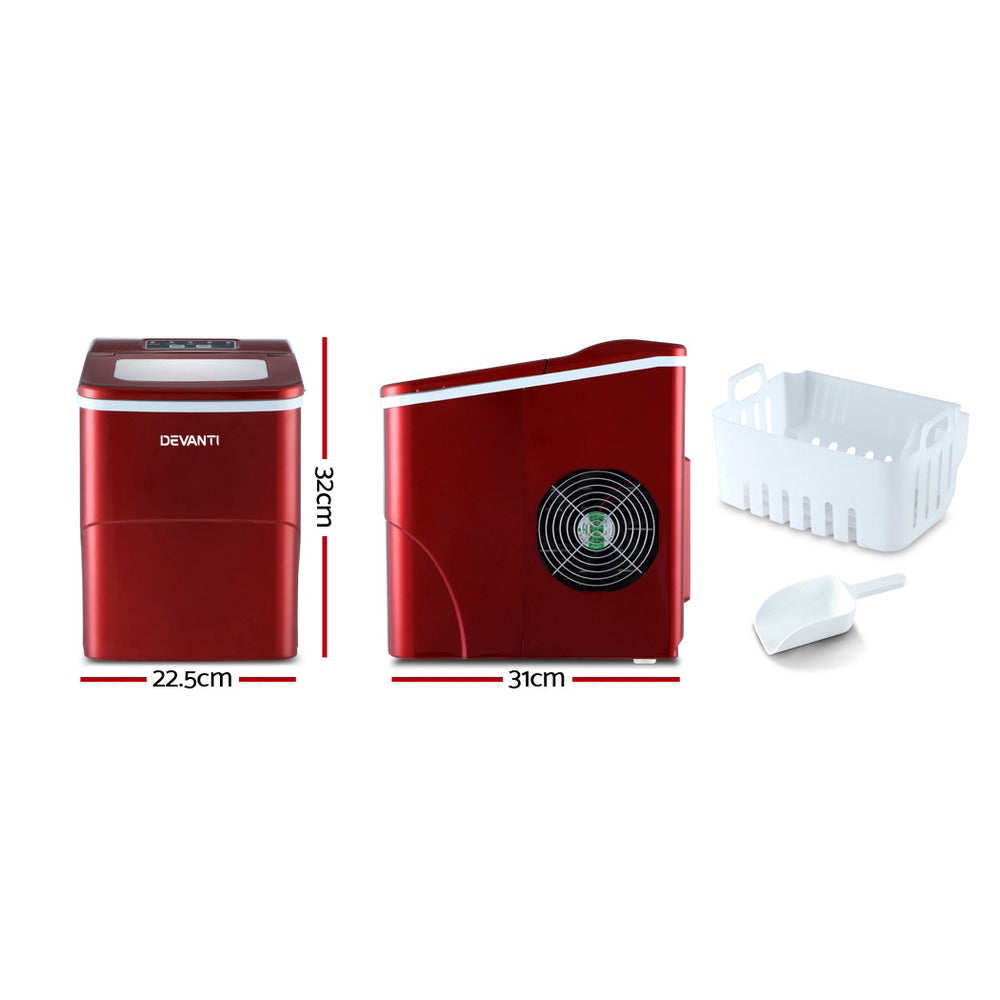 Devanti 12kg Portable Ice Cube Maker Machine