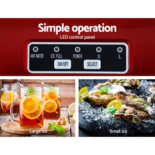 Devanti 12kg Portable Ice Cube Maker Machine