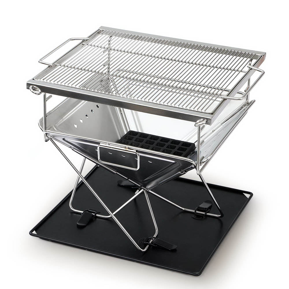 NNEDSZ  Camping Fire Pit Portable Folding Stainless Steel Stove Outdoor Pits-0