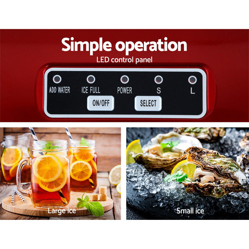 Devanti 12kg Portable Ice Cube Maker Machine
