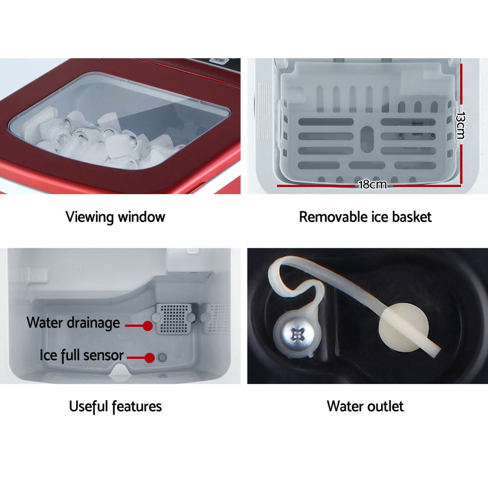 Devanti 12kg Portable Ice Cube Maker Machine