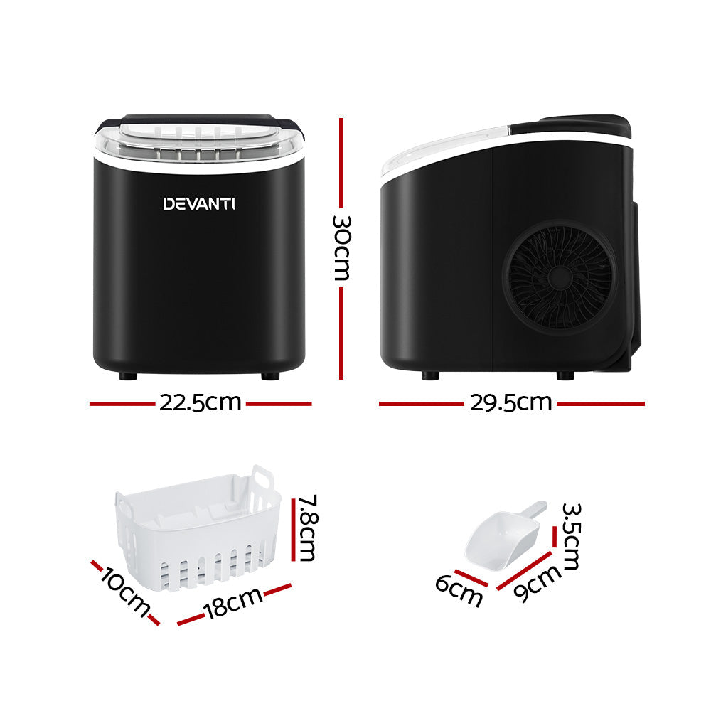 Devanti 12kg Portable Ice Cube Maker Machine