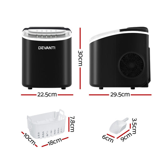 Devanti 12kg Portable Ice Cube Maker Machine