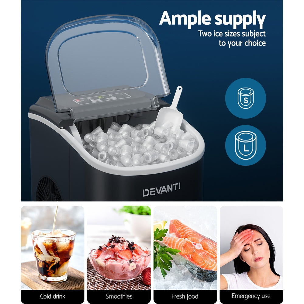 Devanti 12kg Portable Ice Cube Maker Machine