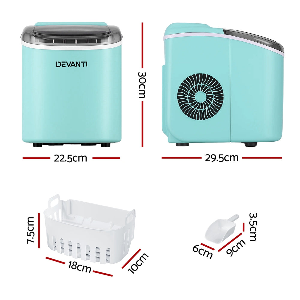 Devanti 12kg Portable Ice Cube Maker Machine