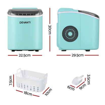 Devanti 12kg Portable Ice Cube Maker Machine