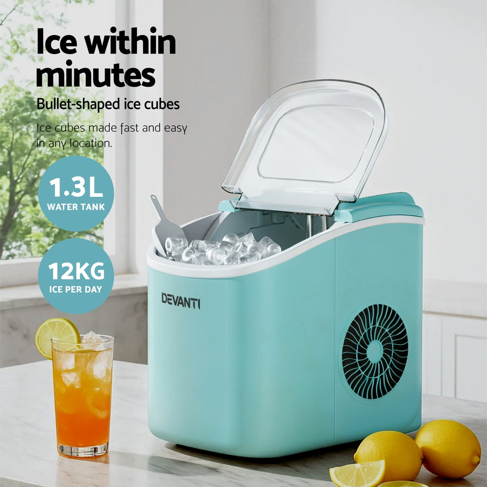 Devanti 12kg Portable Ice Cube Maker Machine