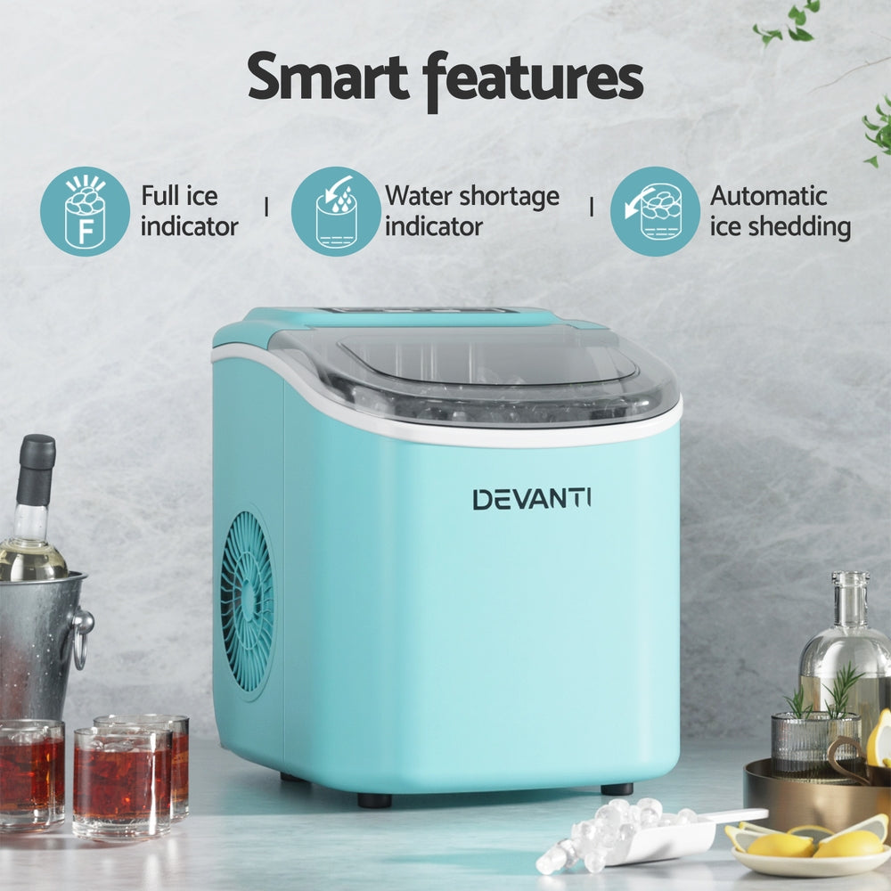 Devanti 12kg Portable Ice Cube Maker Machine