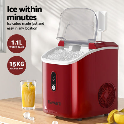 Devanti 15kg Portable Ice Cube Maker Machine