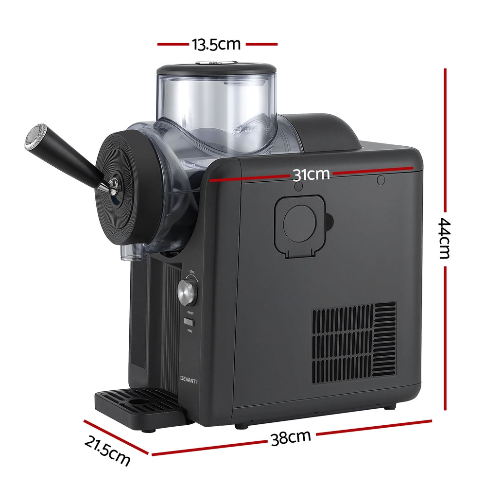 Devanti 2L Slushie Machine Ice Cream Maker Frozen Smoothies Milkshakes Black-2