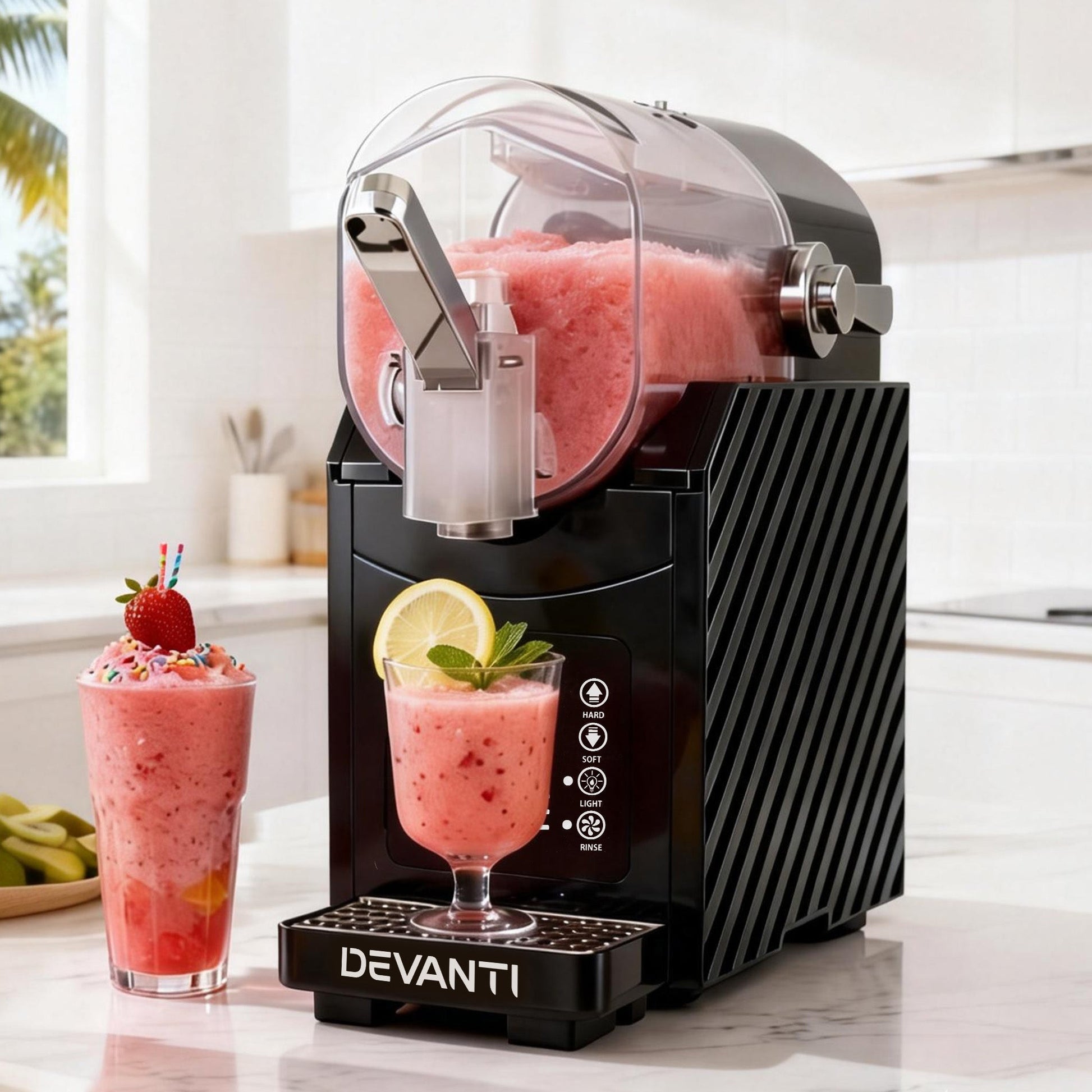 Devanti 1.8L Slushie Machine Maker Frozen Smoothies Milkshakes Black-0