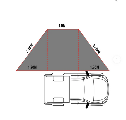 Awning: OPENROAD 180 Degree Awning Free Standing