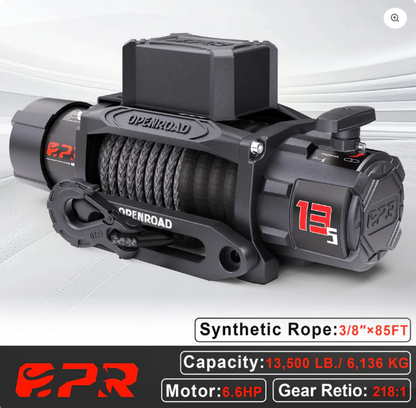 OPENROAD 13,500lb Electric Winches with Synthetic Rope