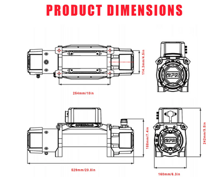 OPENROAD 13,500lb Electric Winches with Synthetic Rope