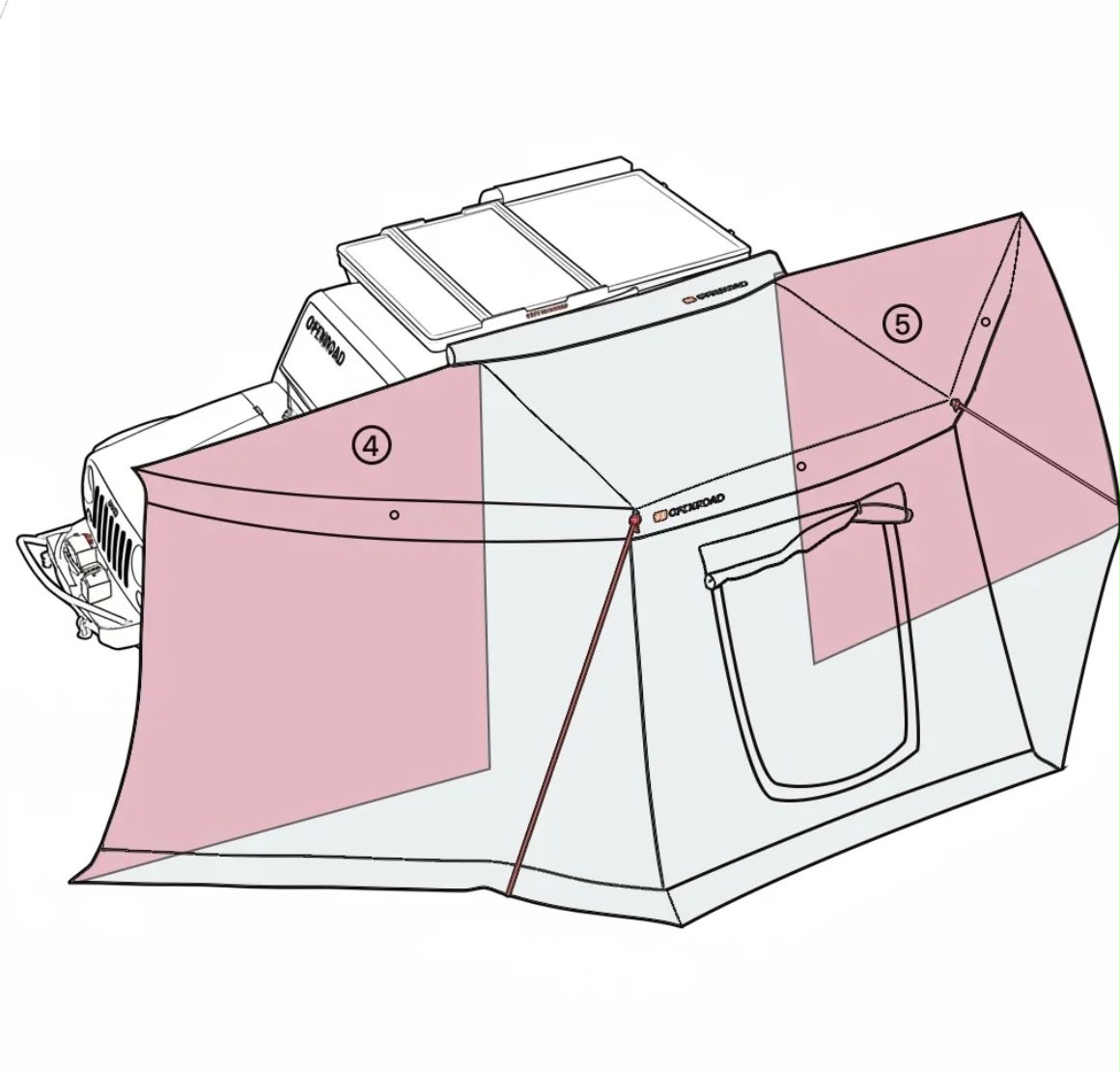 OPENROAD 180 Degree XL Awning Free Standing (ETA OCTOBER 19TH)