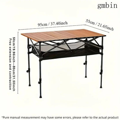 NNETM Adjustable Height Folding Camping Table-3